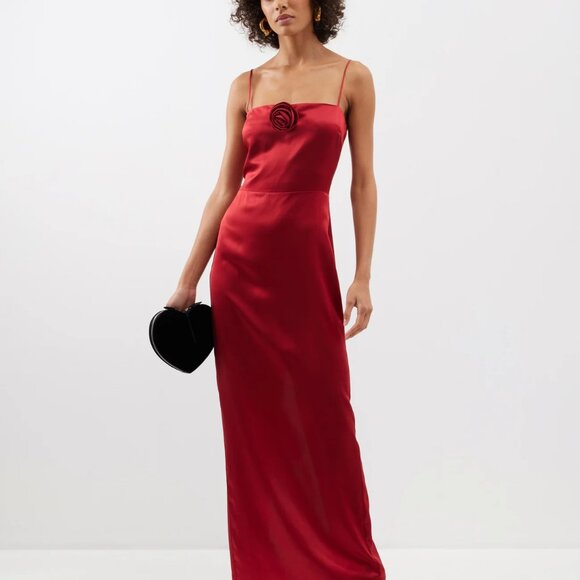 Reformation Dresses & Skirts - Reformation Frankie Silk Dress |  Big Red Rosette 🕸Silk🕸 🎉SALE🎀 NEW